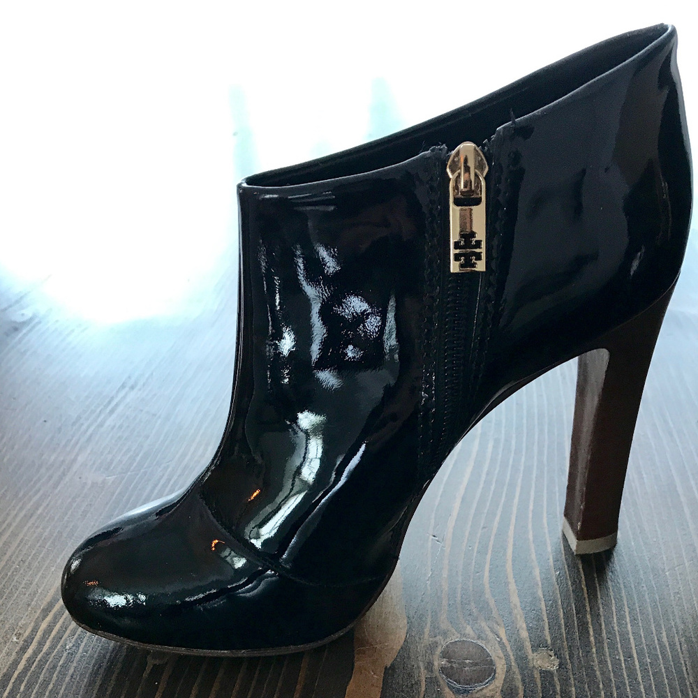 Tory Burch patentent leather booties